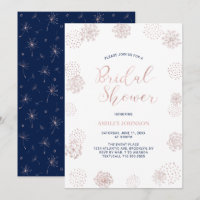 Rose gold & Navy blue Modern Pattern Bridal Shower