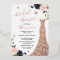Rose Gold Navy Dress Bridal Shower Foil Invitation