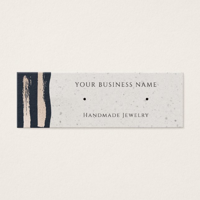 Rose Gold Navy Modern Stud Earring Display Cards (Front)