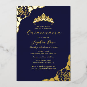 Rose Gold Navy Quinceanera Birthday 
