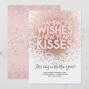 Rose Gold New Year's Eve Party Invitation