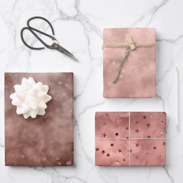 Rose Gold Nightmare Cloud Wrapping Paper Sheet (Front)