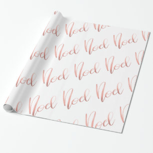 Rose Gold Noel   Handwritten Script Holiday Wrapping Paper