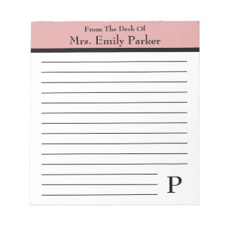 Rose Gold Note From The Desk Of ~ Personalised