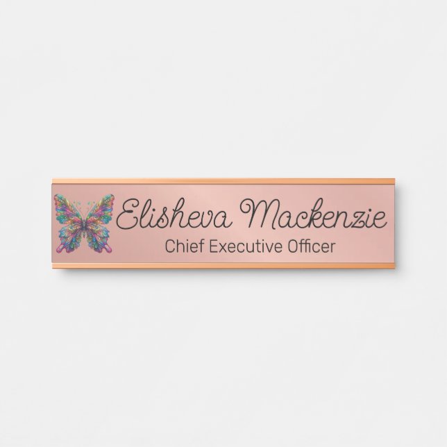 Rose Gold Office Door Sign Signs  Name Plate (Front)