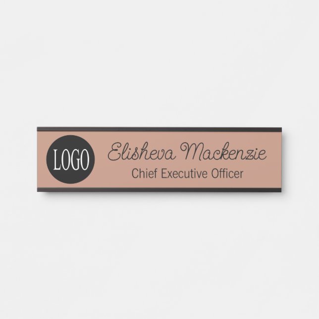 Rose Gold Office Door Sign Signs Your Logo (Front)