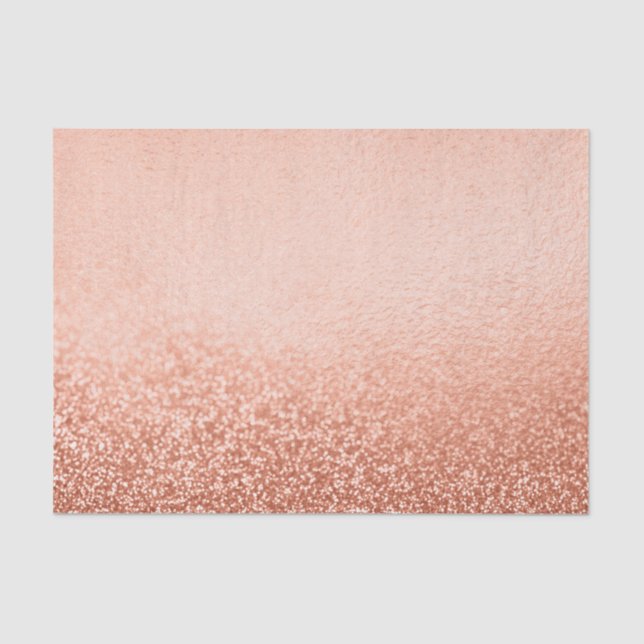 Rose Gold Ombre Glitter Metal look  Stylish  Tissue Paper (Front)