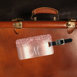 Rose Gold Ombre Glitter Metal Monogram Luggage Luggage Tag<br><div class="desc">This design was created though digital art. It may be personalised in the area provide or customising by choosing the click to customise further option and changing the name, initials or words. You may also change the text colour and style or delete the text for an image only design. Contact...</div>