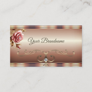 Rose Gold Ombre Gradient Pink Vintage Glamour Business Card