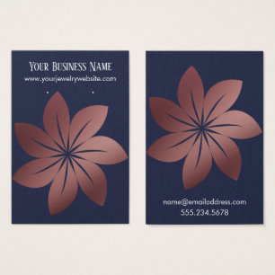 Rose Gold on Navy Flower 5 Earring Holder Display