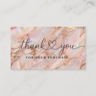 Rose Gold Opal Thank You Card Design With QR