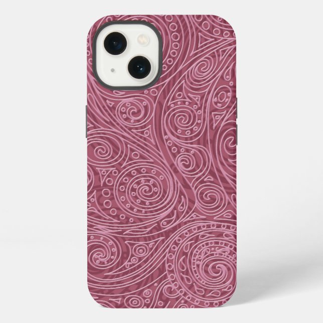 Rose Gold Openwork Spiral Pattern  iPhone Case (Back)