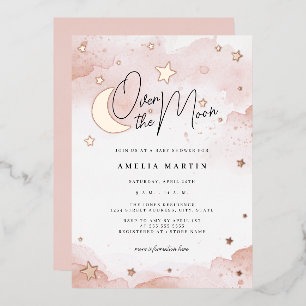 Rose Gold Over the Moon Baby Shower