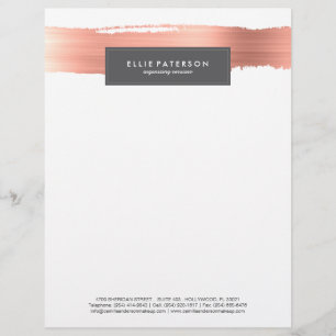 Rose Gold Paint Brush Letterhead