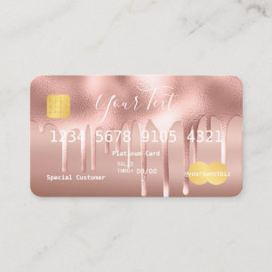 Rose Gold Paint Drip Credit Business Card