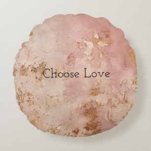 Rose Gold Paint Round Cushion