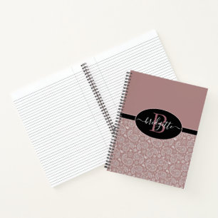 Rose gold paisley and black Spiral Notebook