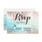 Rose gold palm tree beach photo RSVP wedding