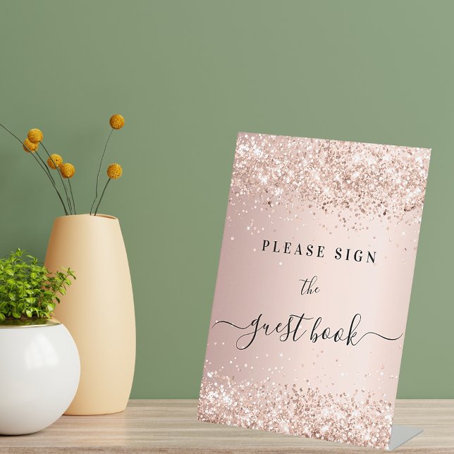 Rose gold party guest book sign (Creator Uploaded)