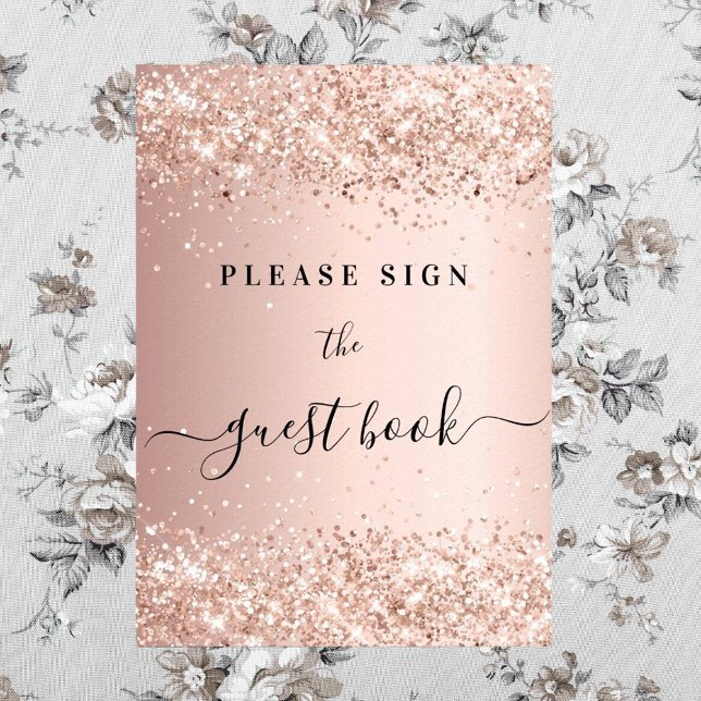 Rose gold party guest book sign (Creator Uploaded)