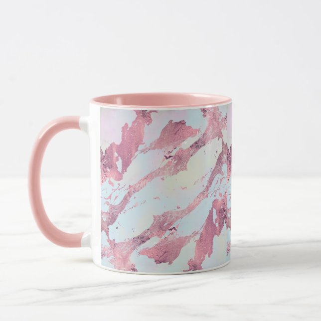 Rose Gold Pastel Marble Pattern Mug (Left)