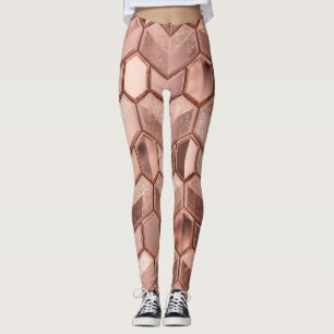 Rose Gold Pattern Design – Elegant Luxury Metallic Leggings