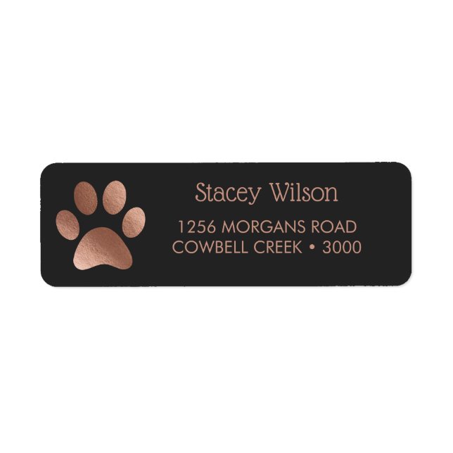 Rose Gold Paw Print Logo On Deep Charcoal (Front)
