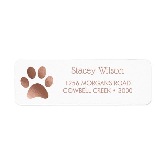 Rose Gold Paw Print Logo On White (Front)