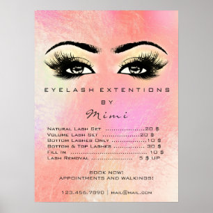 Rose Gold Peach  Makeup Eyes Lashes Prices Pastel Poster