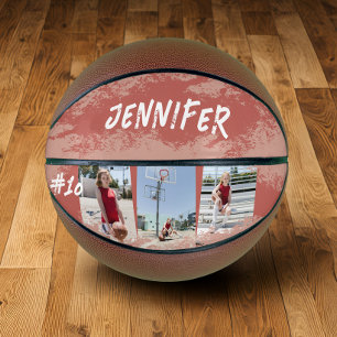 Rose Gold & Peach Photo Personalised   Basketball