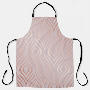 Rose gold peacock feathers, vintage apron