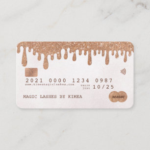 Rose Gold Pearl Copper Glitter Luxury Credit Style Business Card