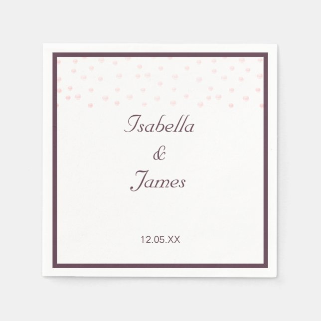 Rose Gold pearls  Wedding Napkin (Front)