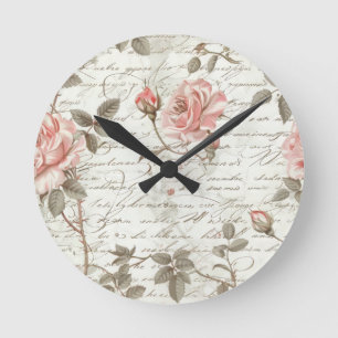 Rose Gold Pendant Watch Round Clock