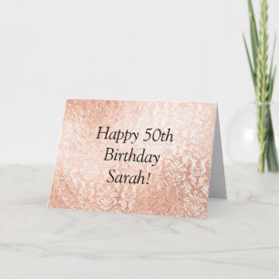 Rose Gold Personalised Happy Birthday Card