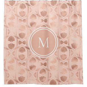 Rose Gold Personalised Monogram Shower Curtain