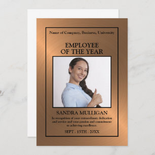 Rose Gold/Personalised Photo - Employee Award Card