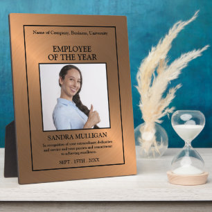 Rose Gold/Personalised Photo - Employee Award Card Plaque
