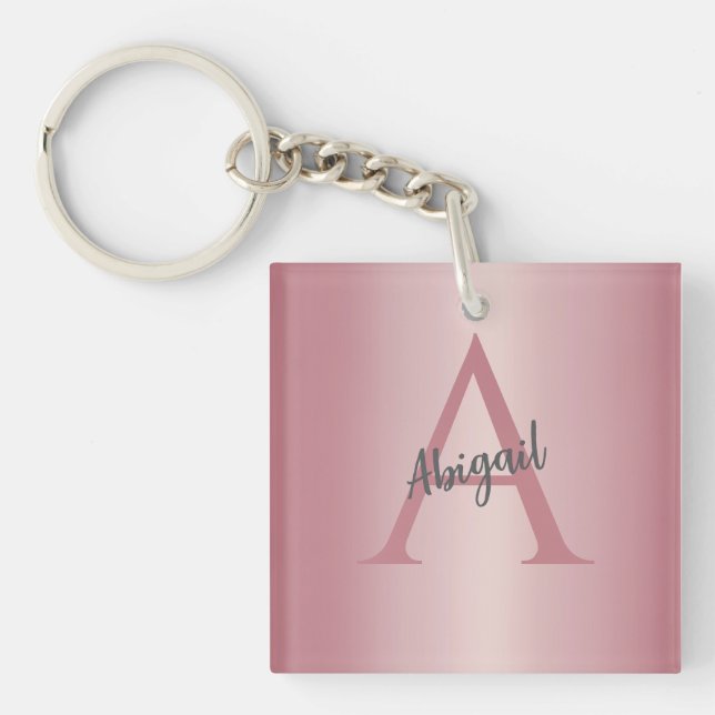 Rose Gold Personalized  Key Ring (Front)