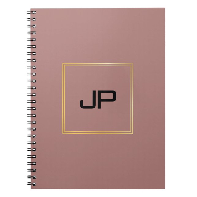 Rose Gold Personalized Monogram Template  Notebook (Front)