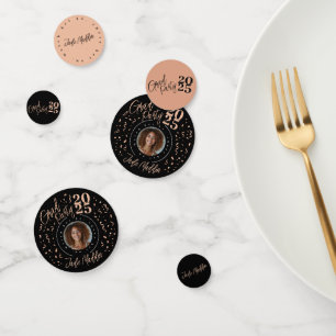  Rose Gold Photo Design High School Graduation Confetti