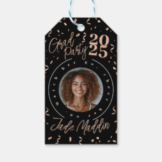 Rose Gold Photo Design High School Graduation Gift Tags