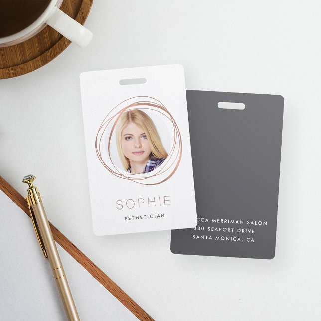 Rose Gold Photo & Name ID Badge (Creator Uploaded)