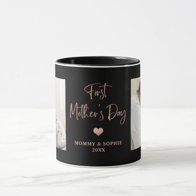 Rose Gold | Photo Script First Mother's Day Mug (Center)