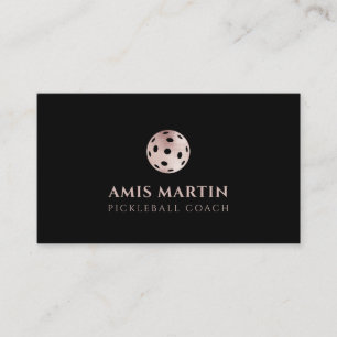 Rose Gold Pickleball Coach Business Card