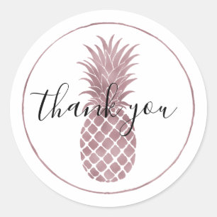 Rose Gold Pineapple Classic Round Sticker