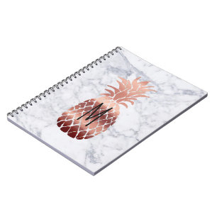 rose gold pineapple monogram notebook