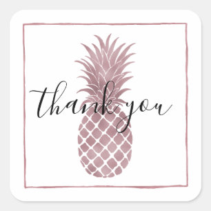 Rose Gold Pineapple Square Sticker