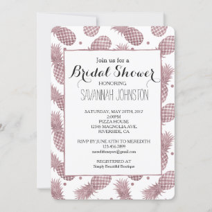 Rose Gold Pineapples bridal shower Invitation