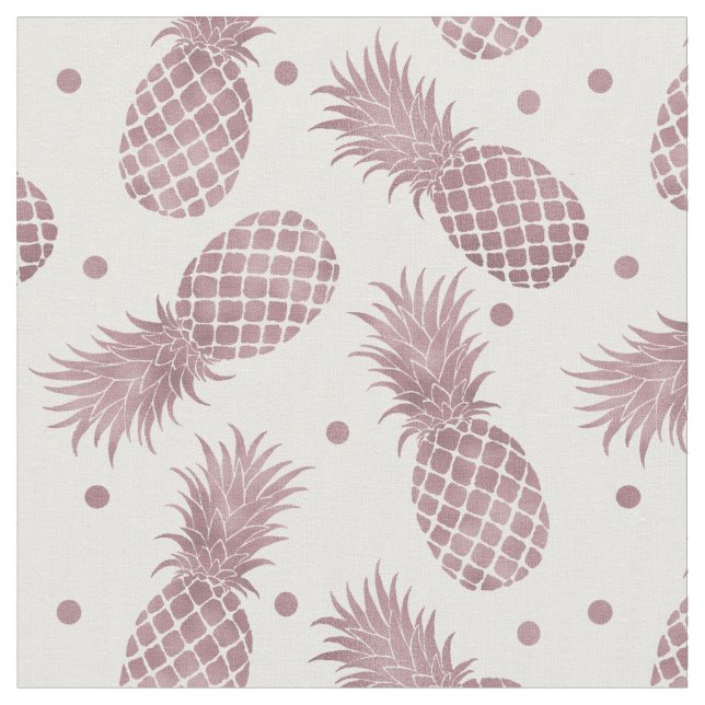 Rose Gold Pineapples Fabric (Close Up)